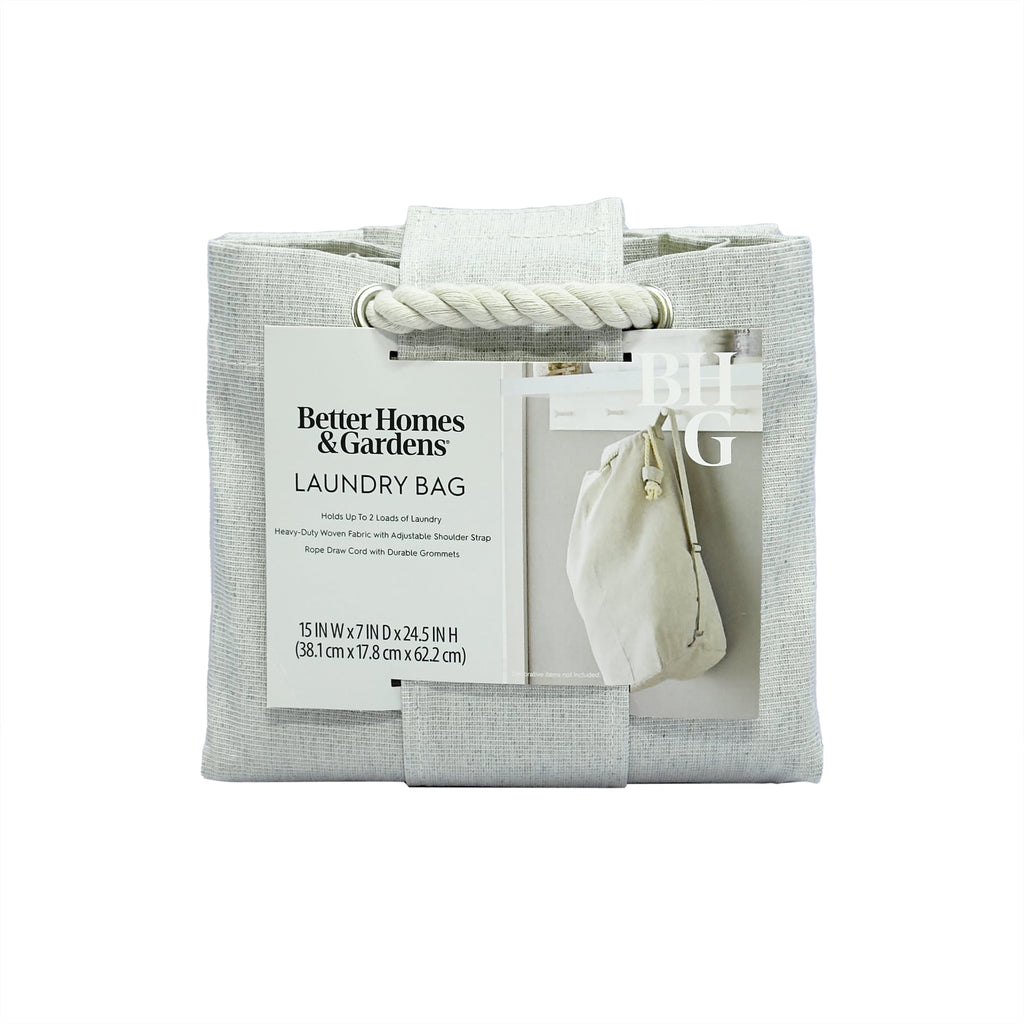AVERO™ (2 Pack) Better Homes Gardens Polyester and Cotton Canvas Laundry Bag Gray 15 in W x 7 in D x 24.5 in H - AVERO™