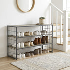 AVERO™ Farmhouse 3 Tier Shoe Rack, Gray, 30in W x 12in D x 18in H - AVERO™