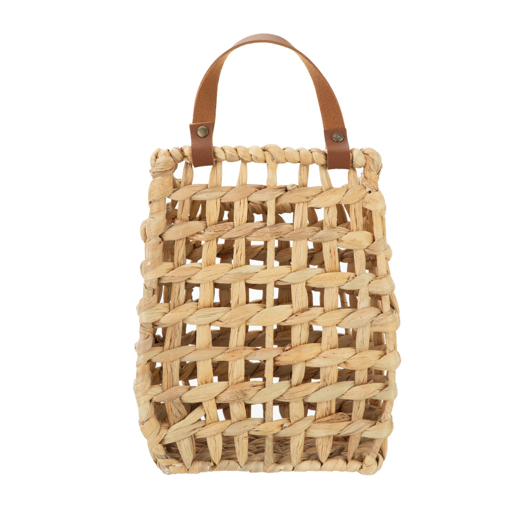 AVERO™ (2 Pack) Better Homes Gardens Water Hyacinth Hanging Basket with Faux Leather Strap - AVERO™