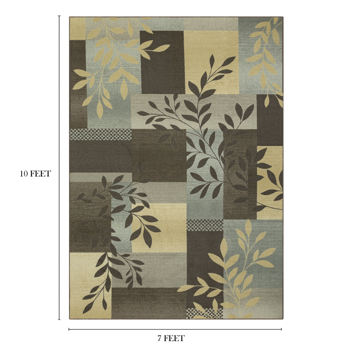 AVERO™ (2 pack) Traditional Leaf Block Gray Print Indoor Area Rug, 7' x 10' - AVERO™