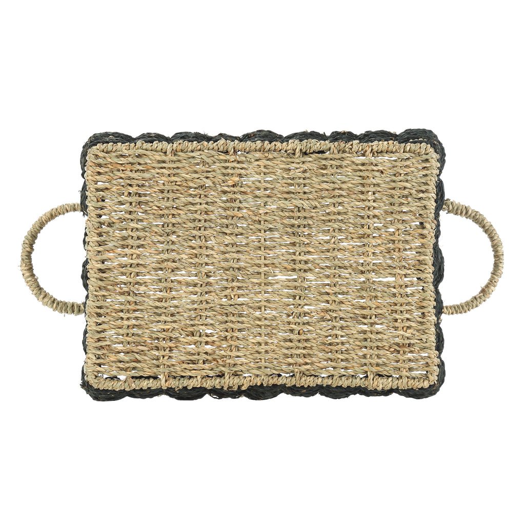 AVERO™ Large Rectangle Checkered Seagrass Storage Basket with Handles, 2 Pack - AVERO™