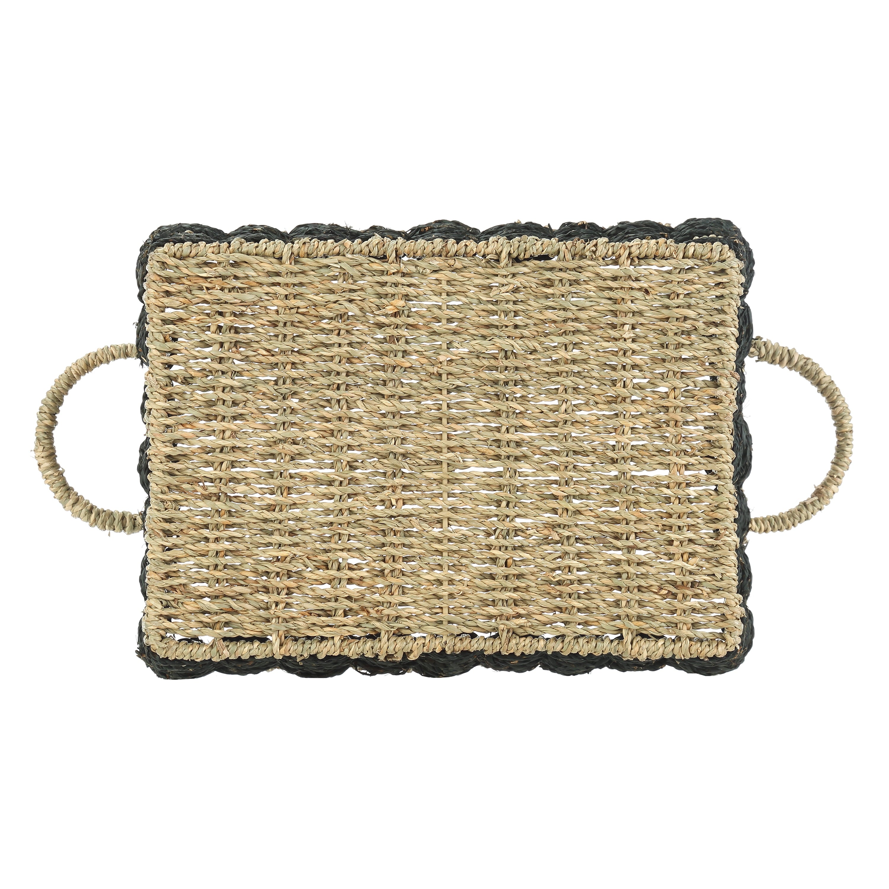 AVERO™ Large Rectangle Checkered Seagrass Storage Basket with Handles, 2 Pack - AVERO™