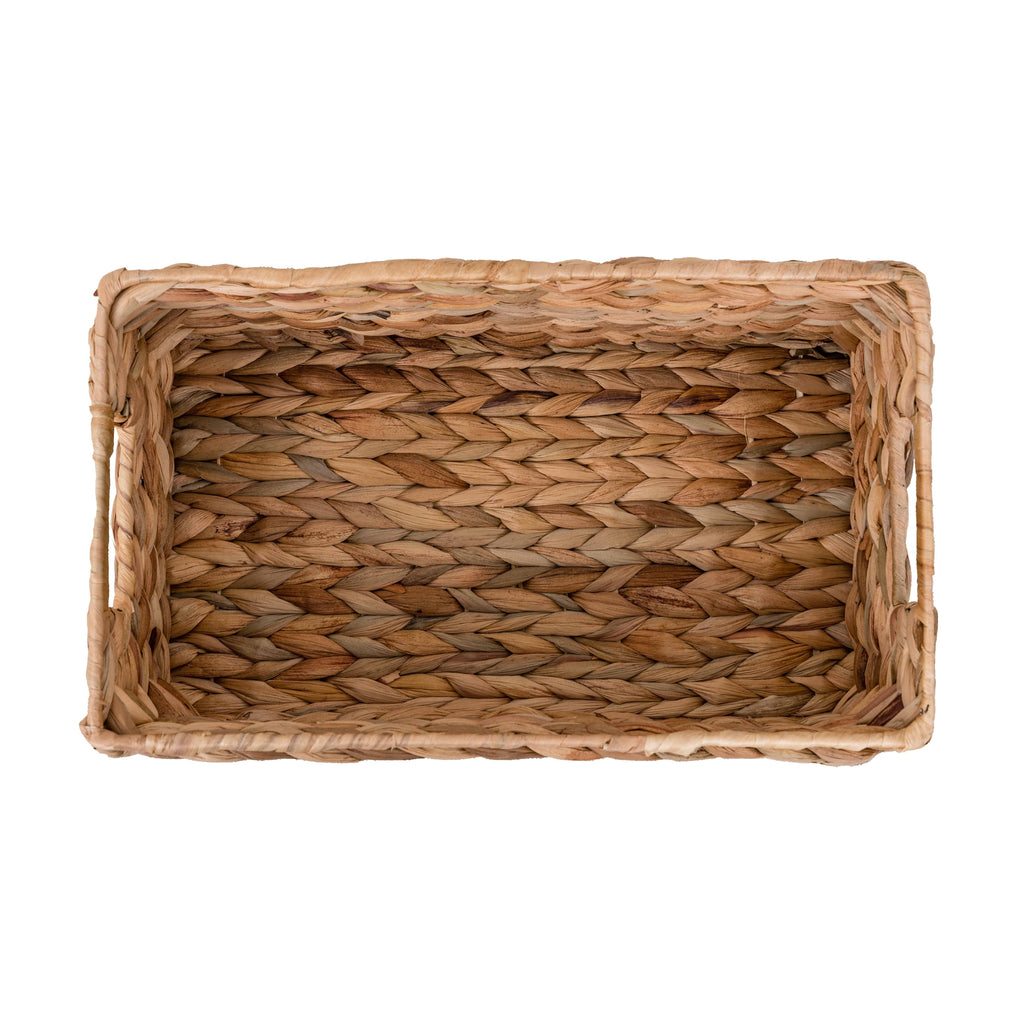 AVERO™ (2 pack) 3-Piece Natural Woven Water Hyacinth Decorative Storage Basket Set, Large Basket 16.14 in x 6.69 in x 5.9 in - AVERO™