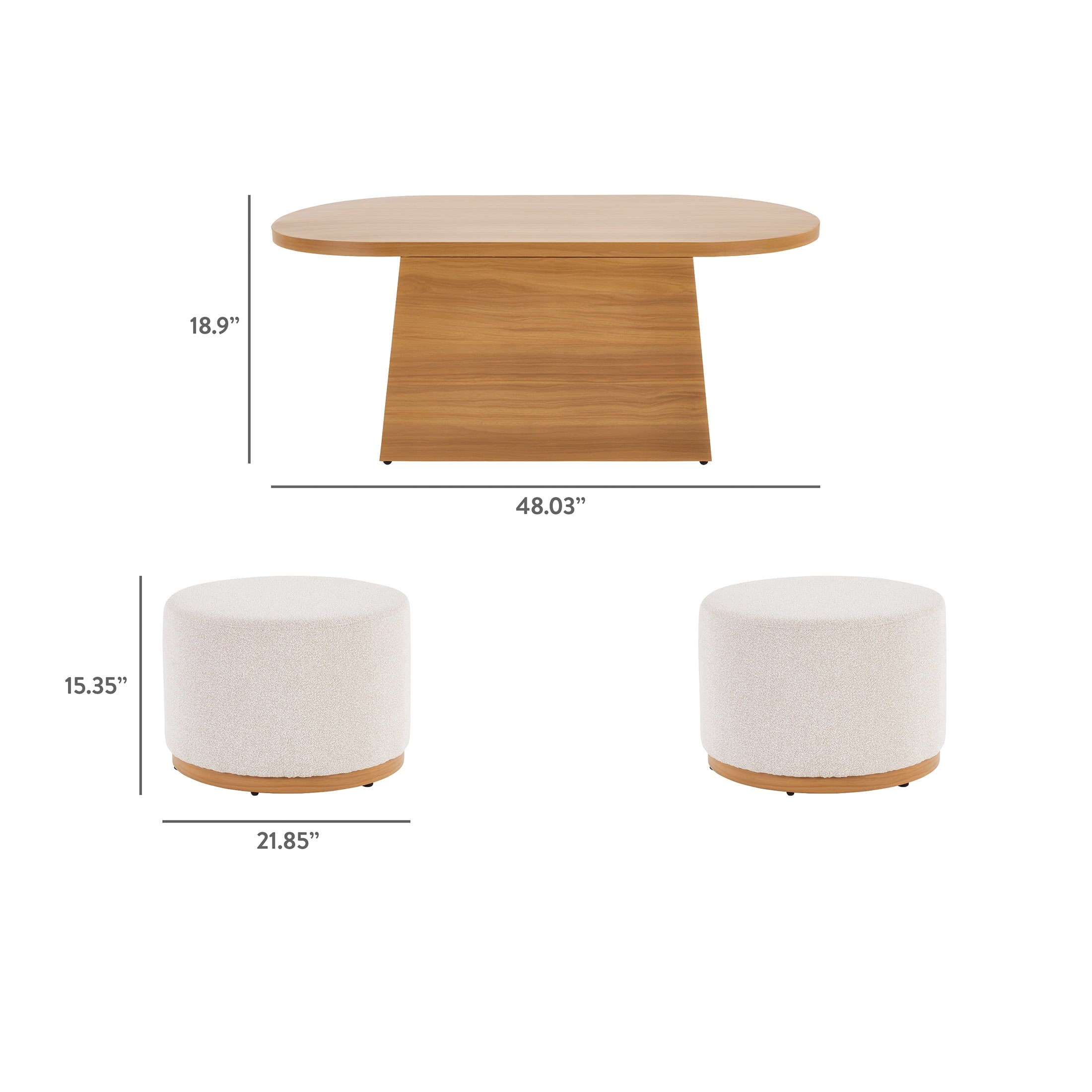 AVERO™ Juliet Outdoor Coffee Table with 2 Ottomans and Patio Cover, Beige - AVERO™