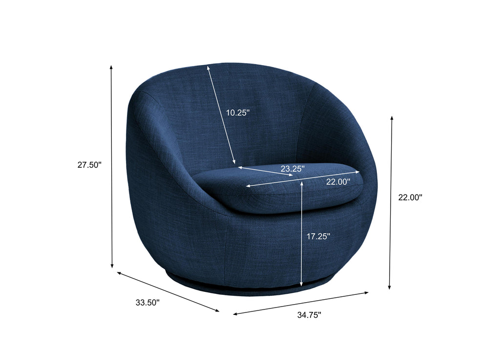AVERO™ (2 pack) Mira Swivel Accent Chair, Indigo - AVERO™