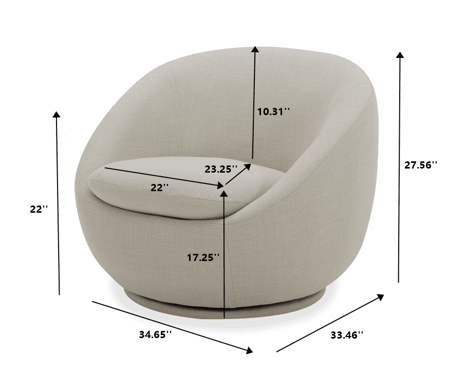 AVERO™ Mira Swivel Accent Chair, Cream - AVERO™