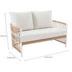 AVERO™ Lilah Outdoor Wicker Loveseat with White Cushions - AVERO™