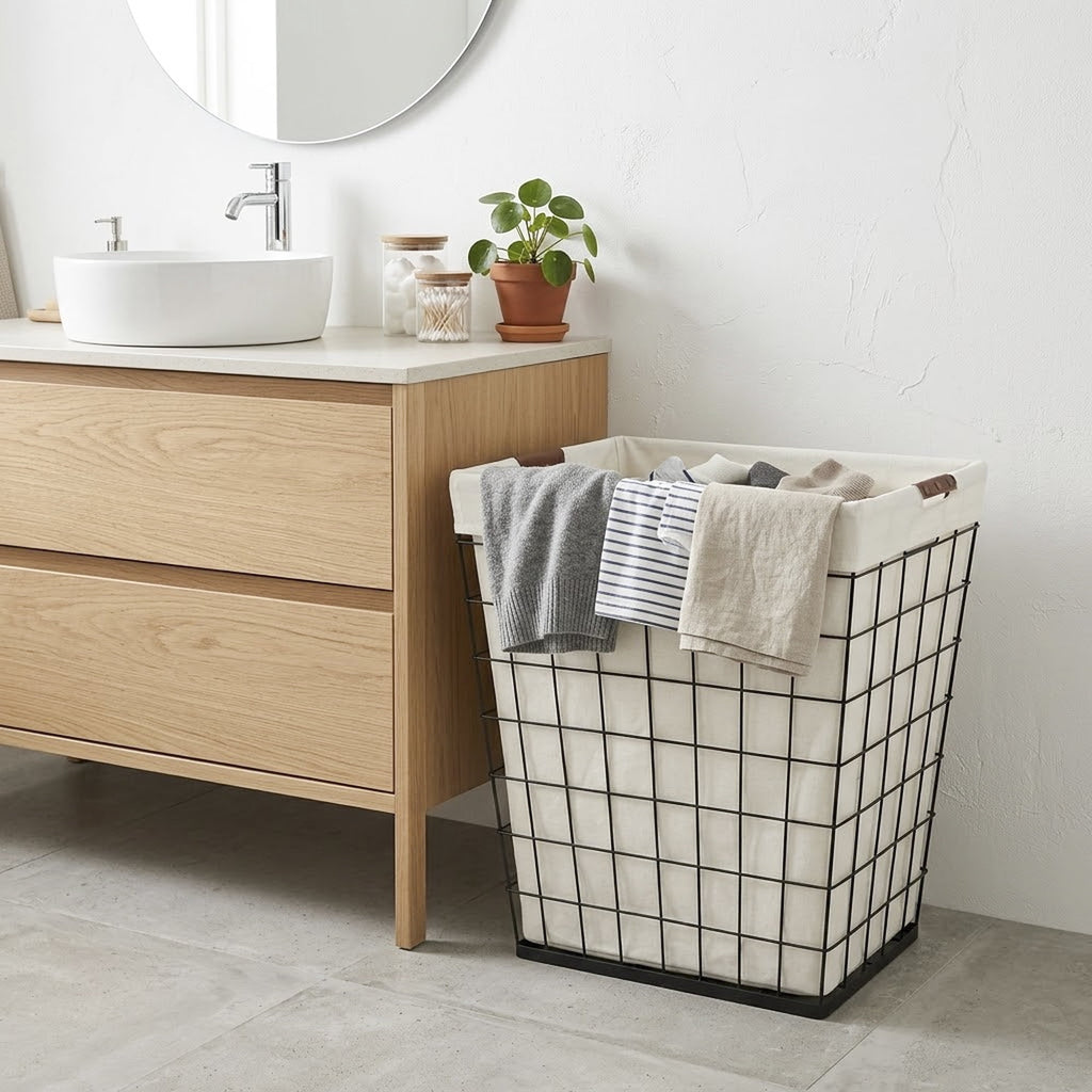 AVERO™ 75L Rectangular Steel Wire Laundry Hamper with Removable Liner, Natural, Adult - AVERO™