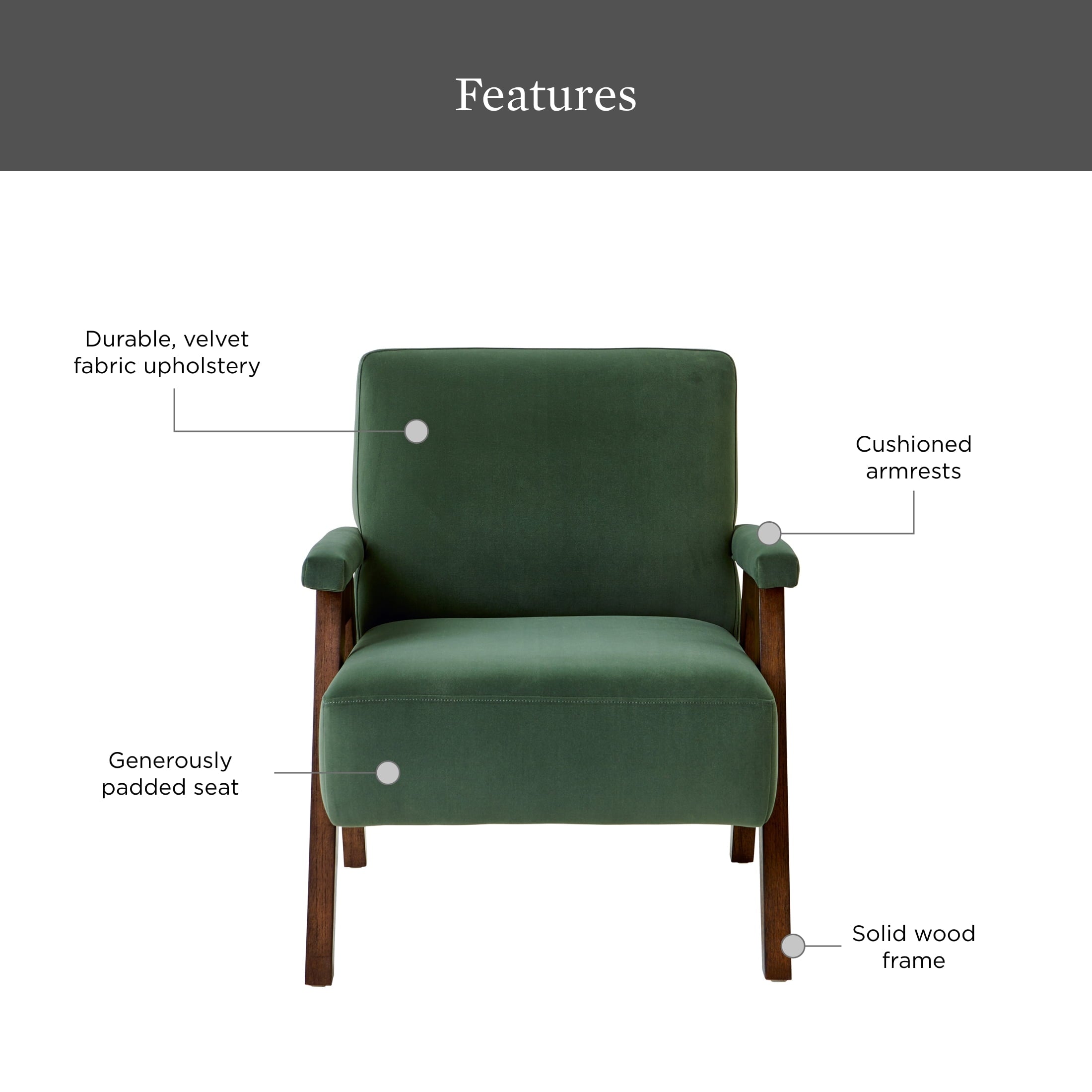 AVERO™ Ezra Accent Chair, Olive Green - AVERO™