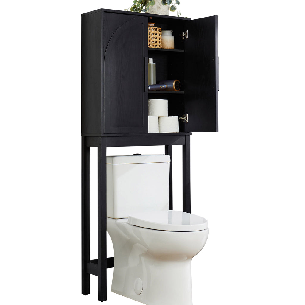 AVERO™ Juliet over-the-Toilet Space Saver Cabinet, 2 Adjustable Shelves, Black - AVERO™