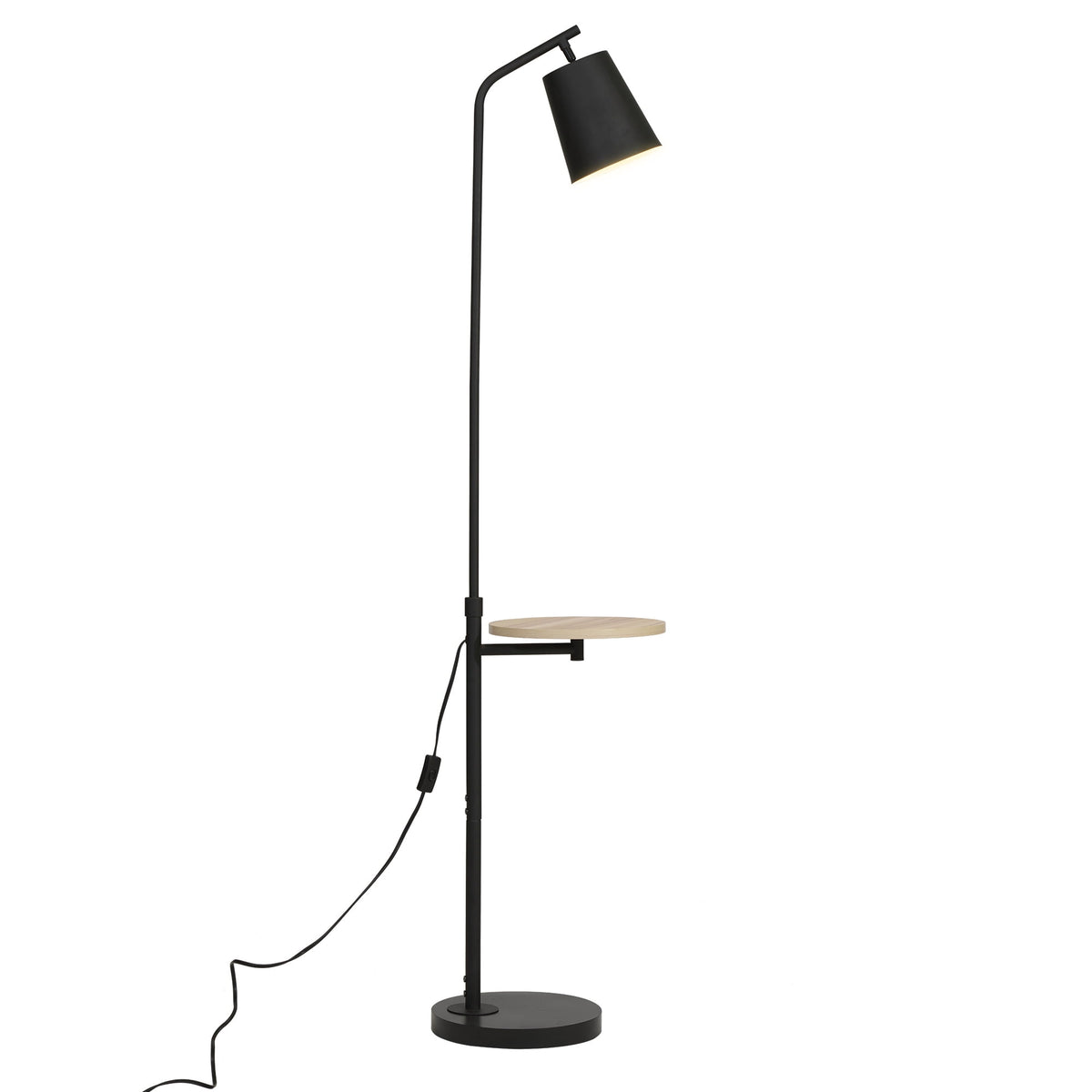 AVERO™ 65" Modern Adjustable Head Matte Black Floor Lamp with Black Conical - AVERO™