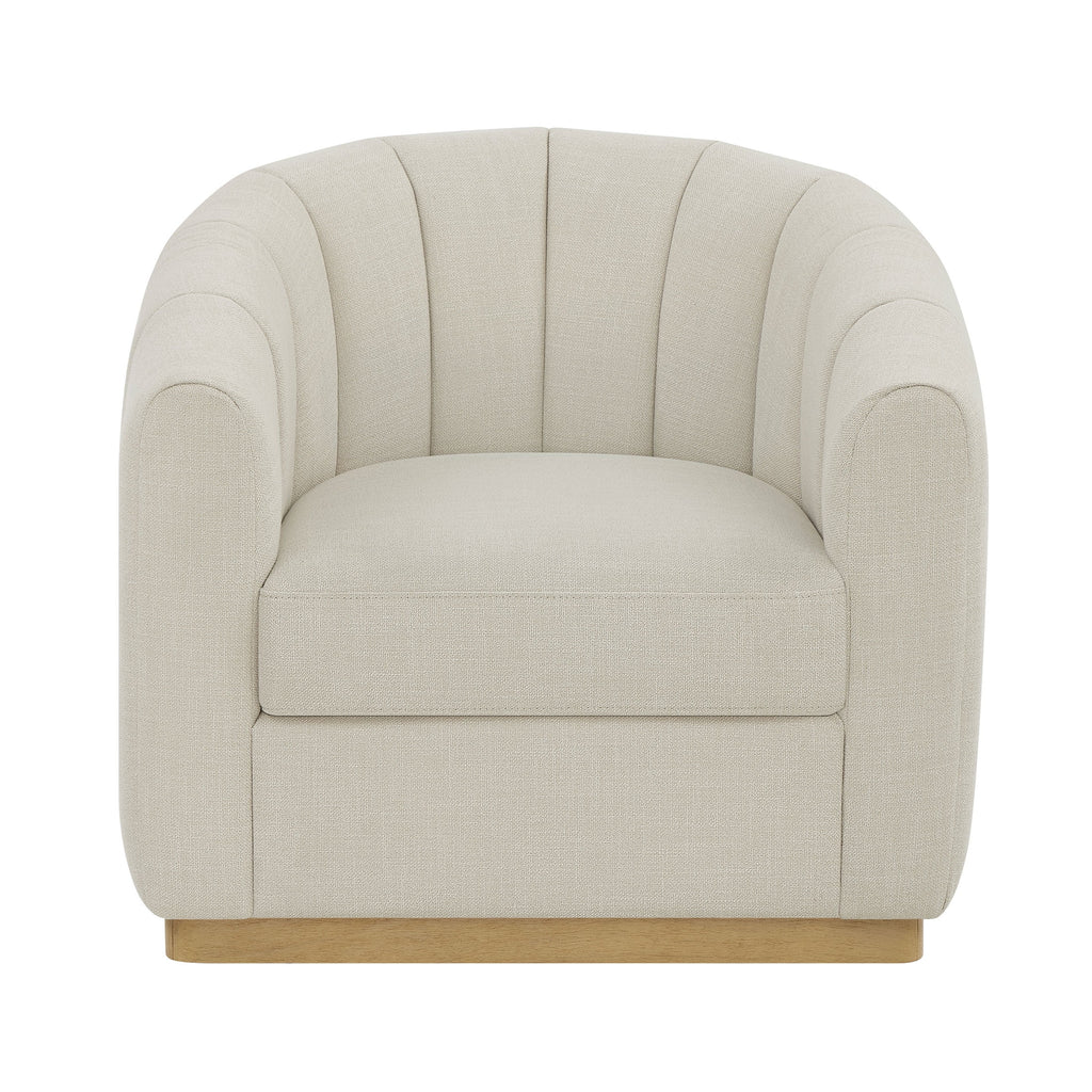 AVERO™ Lillian Accent Swivel Chair, Cream Linen - AVERO™