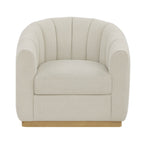 AVERO™ Lillian Accent Swivel Chair, Cream Linen - AVERO™