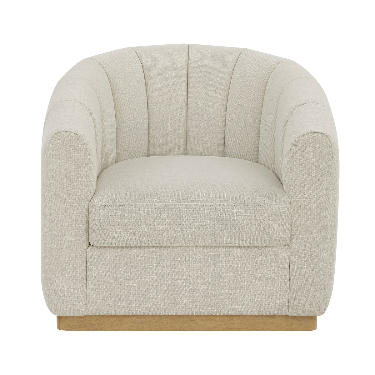 AVERO™ Lillian Accent Swivel Chair, Cream Linen - AVERO™