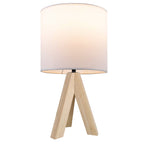 AVERO™ (2 pack) Tripod Table Lamp with Oak Finish and White Shade, 16.75 in H, One Size - AVERO™