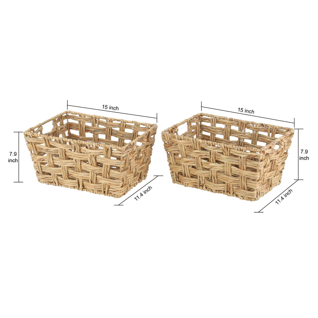 AVERO™ Medium Hyacinth Twist Storage Basket with Handles, 2 Pack - AVERO™