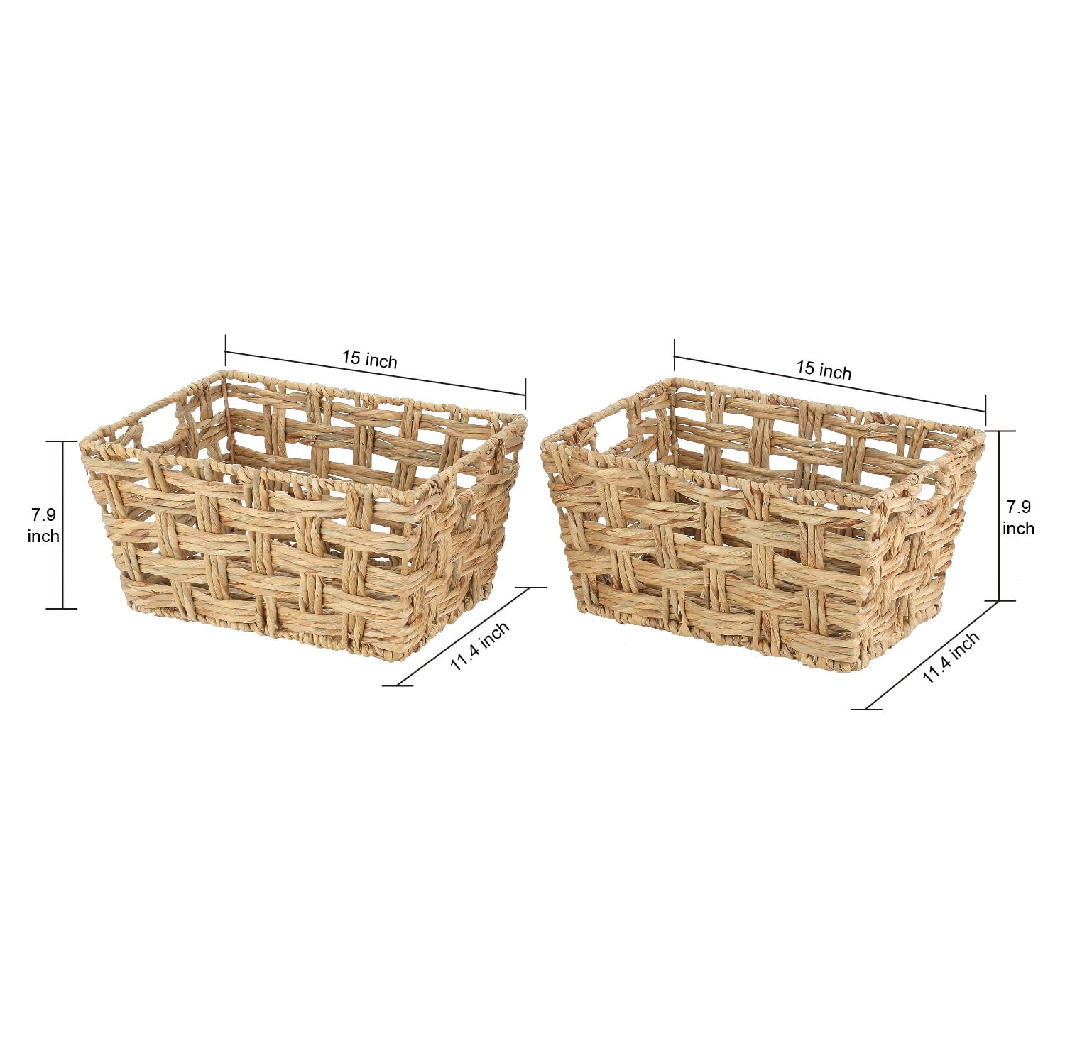 AVERO™ Medium Hyacinth Twist Storage Basket with Handles, 2 Pack - AVERO™