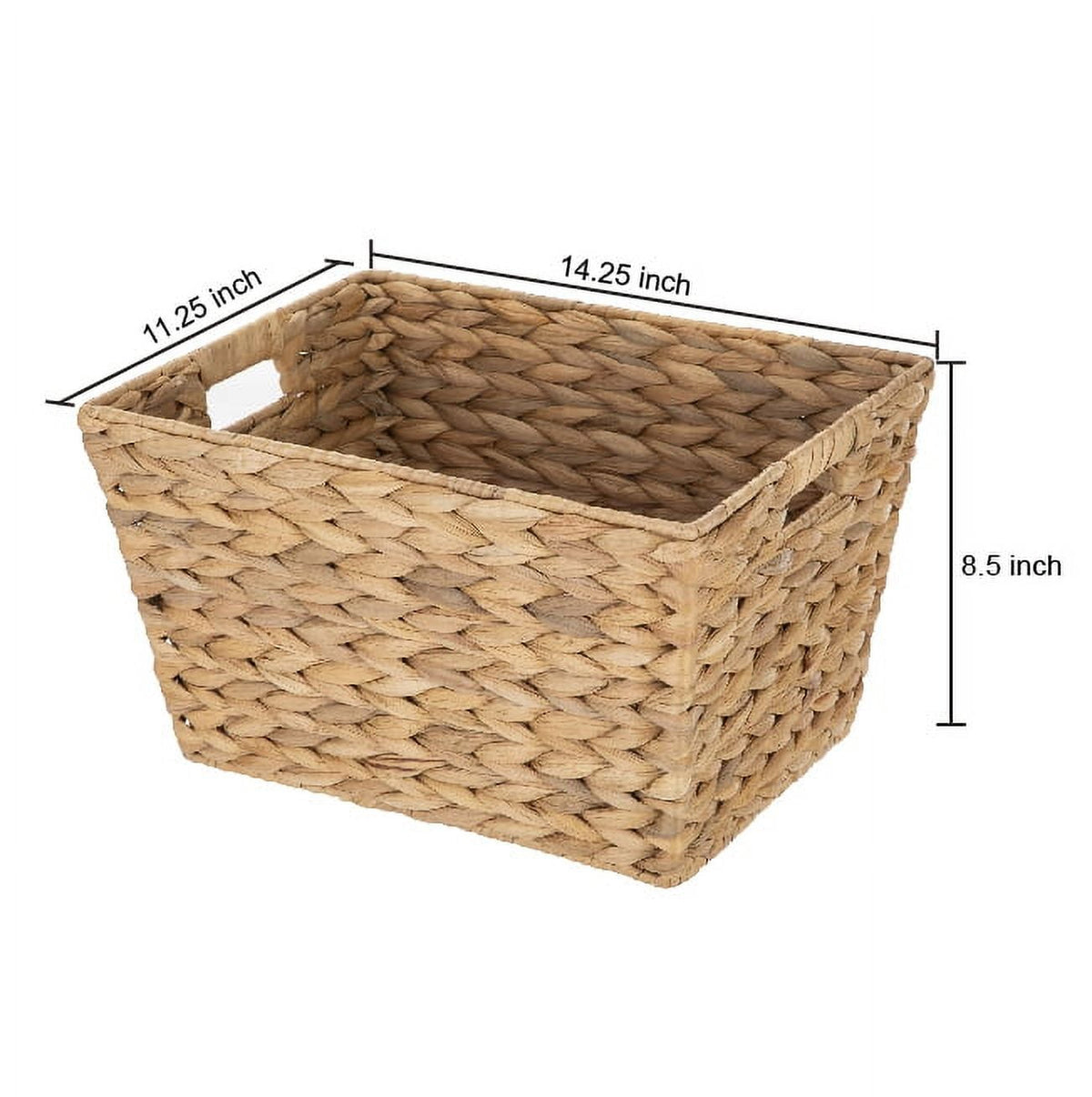 AVERO™ (2 pack) Large Water Hyacinth Decorative Storage Basket with Handles, 14 in x 11 in x 8.5 in - AVERO™