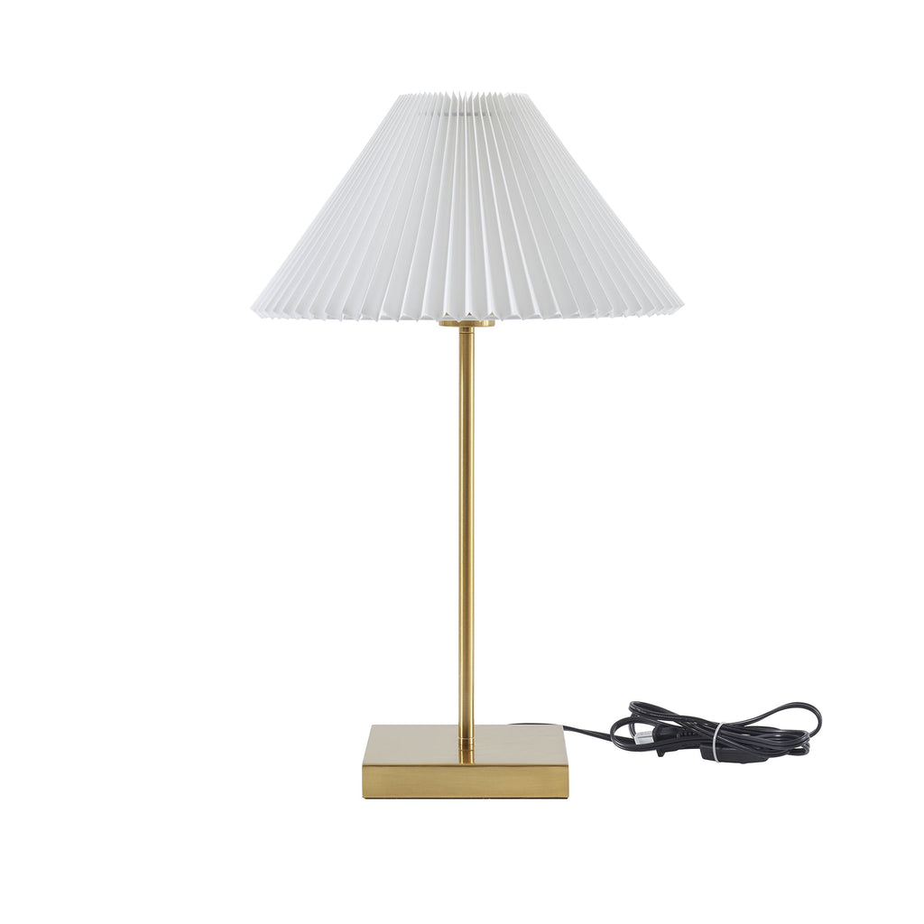 AVERO™ 21" Gold Brass Pleated Shade Table Lamp - AVERO™