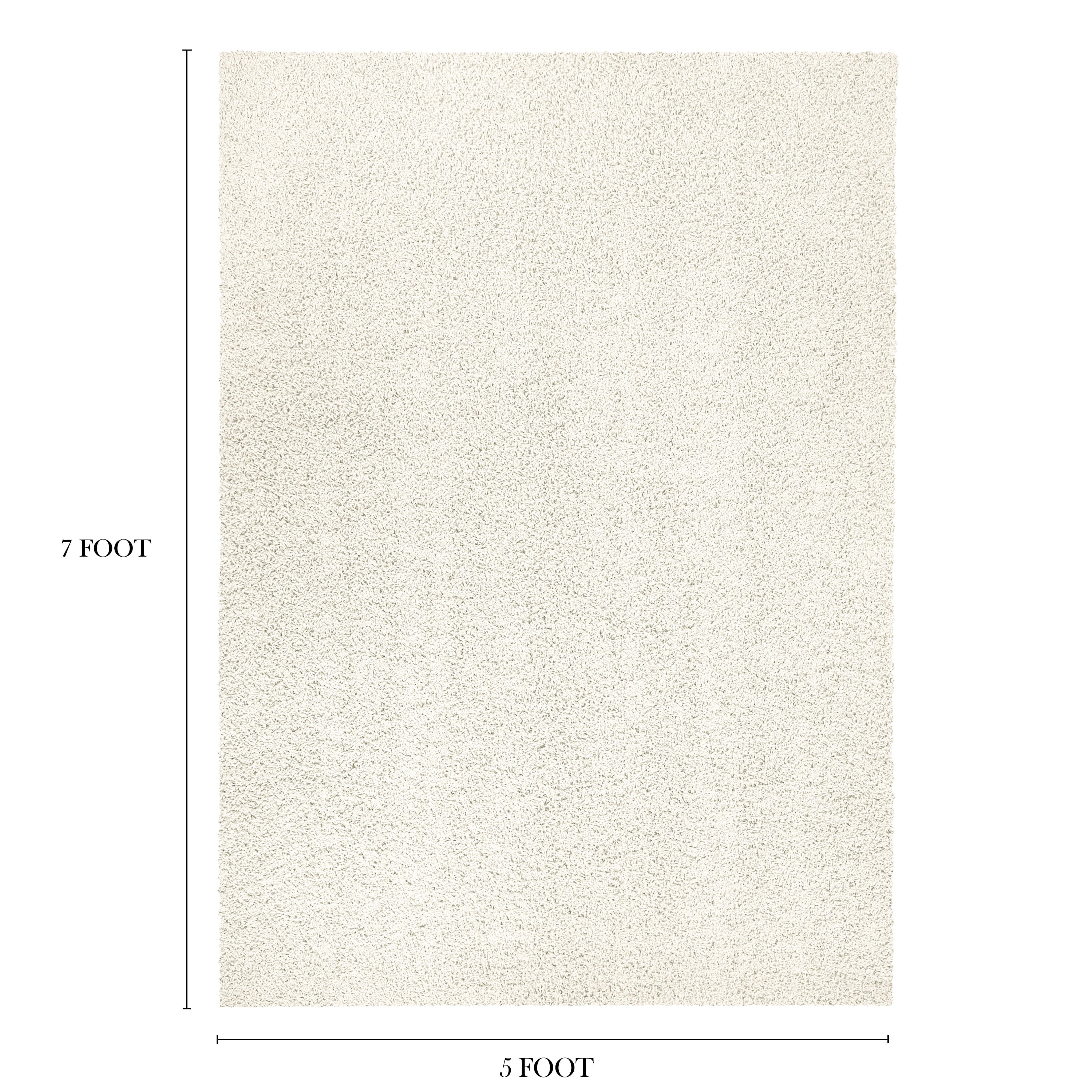 AVERO™ (2 pack) Traditional Solid Ivory Shag Indoor Area Rug, 5 ft x 7 ft - AVERO™