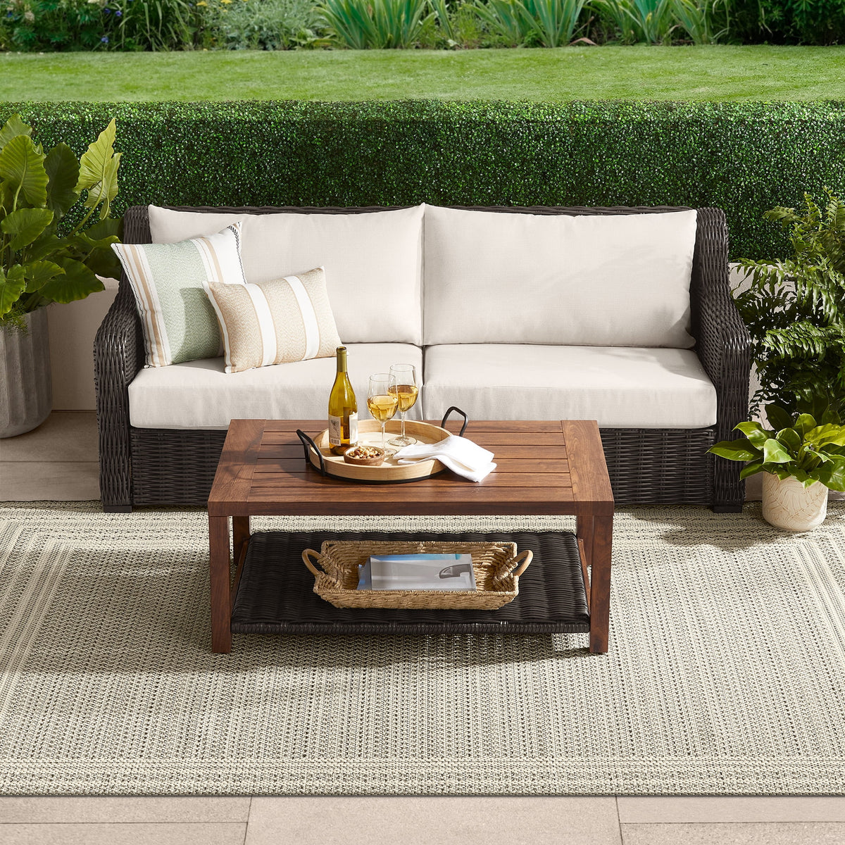 AVERO™ Bellamy Table, Dark Brown Wicker - AVERO™