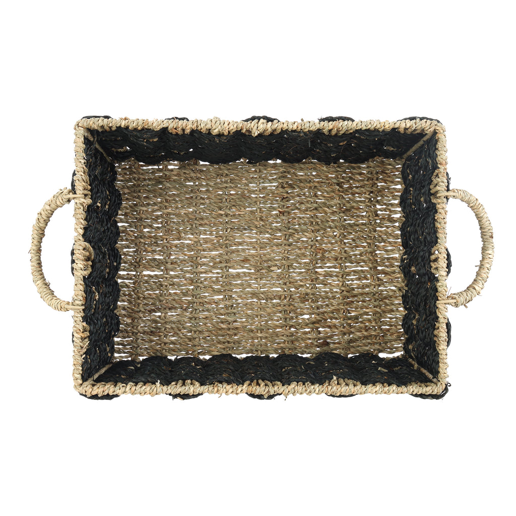 AVERO™ Large Rectangle Checkered Seagrass Storage Basket with Handles, 2 Pack - AVERO™