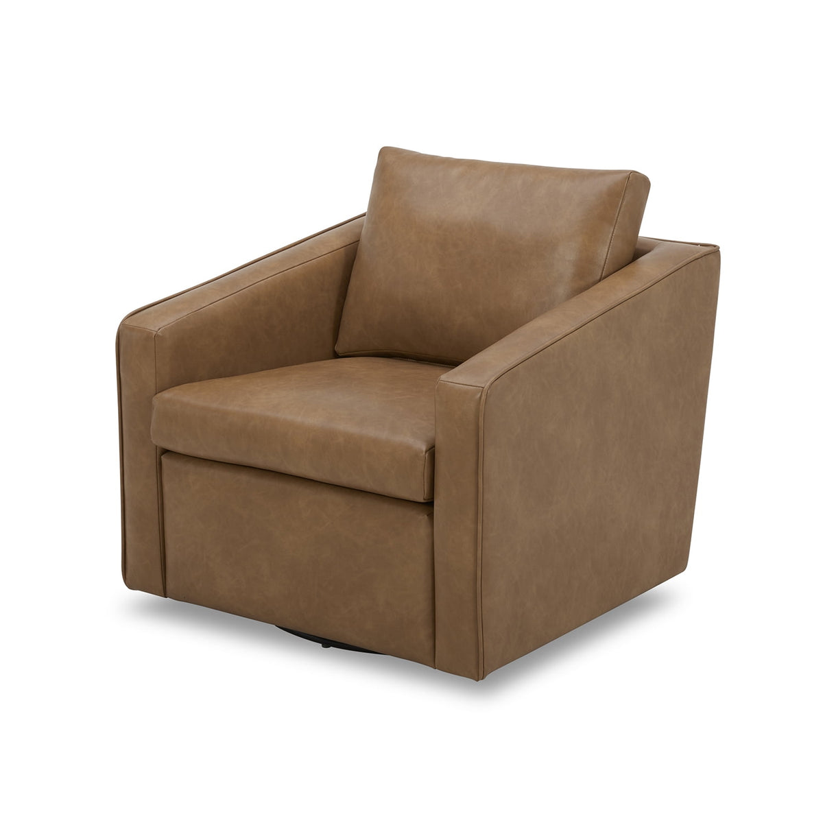 AVERO™ Steele Swivel Accent Chair, Camel Faux Leather - AVERO™