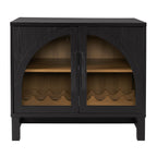 AVERO™ Juliet Arch Door Kitchen Console, Black Finish - AVERO™
