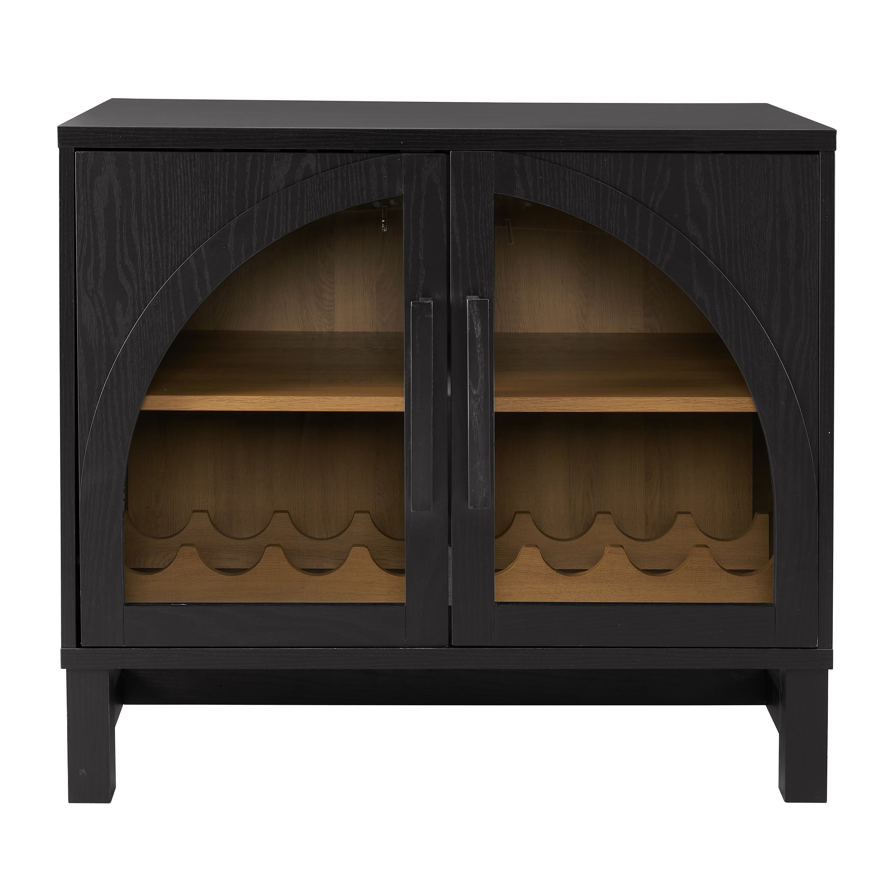 AVERO™ Juliet Arch Door Kitchen Console, Black Finish - AVERO™