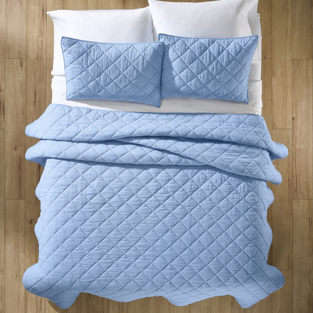 AVERO™ Diamond Gauze Quilt, Blue, Full/Queen, All Ages - AVERO™