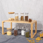 AVERO™ (2 Pack) Better Homes Gardens Bamboo Stackable Shelf Natural Bamboo Color Easy Assemble 16 x 10 x 1.18in - AVERO™