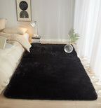 AVERO™ Cushion Shag Bedroom Rug For Adults, Black, 4'x6' - AVERO™