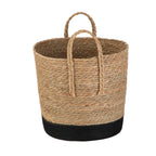 AVERO™ Natural and Black Round Rush Baskets, Set of 2 - AVERO™