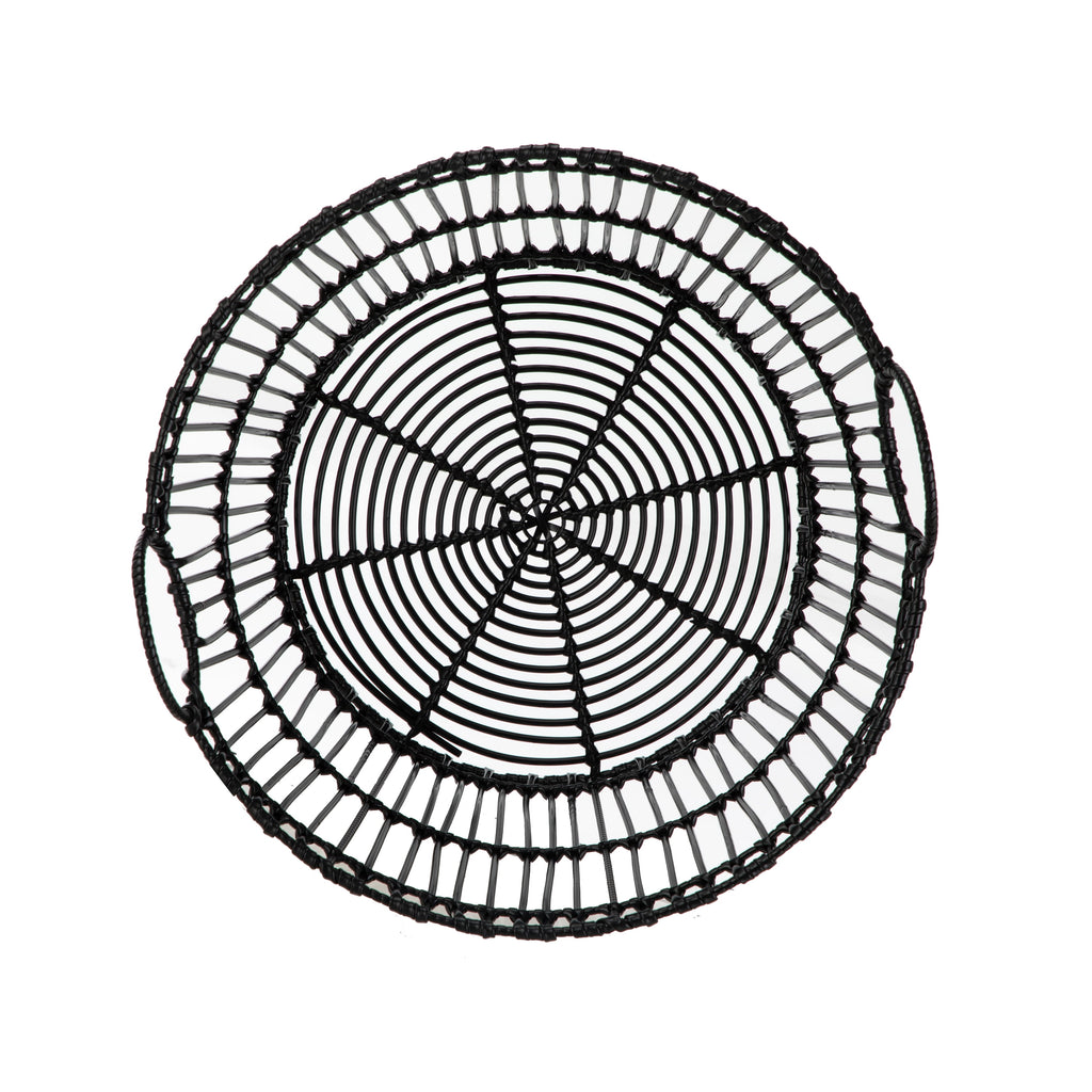 AVERO™ Large Black Poly Rattan Storage Baskets with Handles, Set of 2 - AVERO™