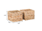 AVERO™ (2 pack) 3-Piece Natural Woven Water Hyacinth Decorative Storage Basket Set, Large Basket 16.14 in x 6.69 in x 5.9 in - AVERO™