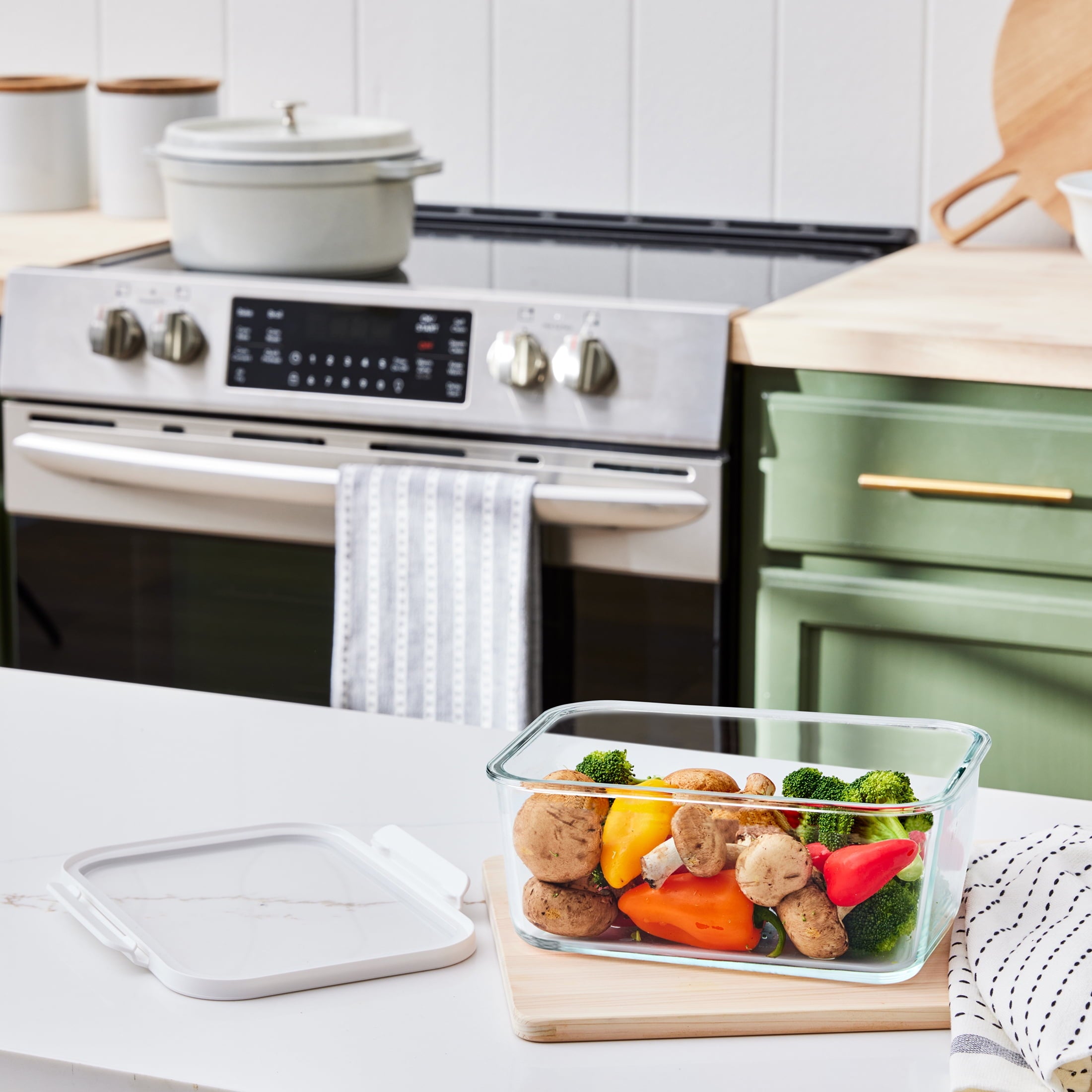 AVERO™ (2 Pack) Better Homes Gardens 14cup Rectangle Glass Food Storage Container with Tritan Lid. Set of 1 2 Pieces Well Suited to Refrigerator Organization - AVERO™