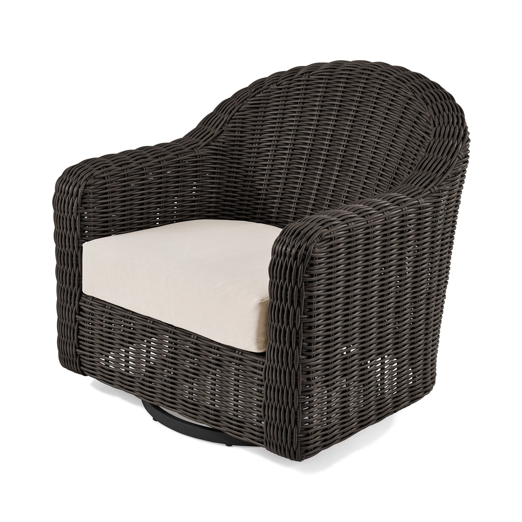 AVERO™ Bellamy Outdoor Motion Chair, Dark Brown Wicker with Cream Cushion - AVERO™