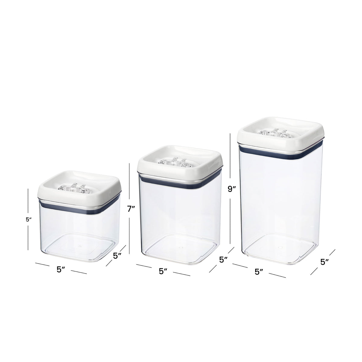 AVERO™ Flip-Tite Square Food Storage Container Set, Pack of 3 - AVERO™
