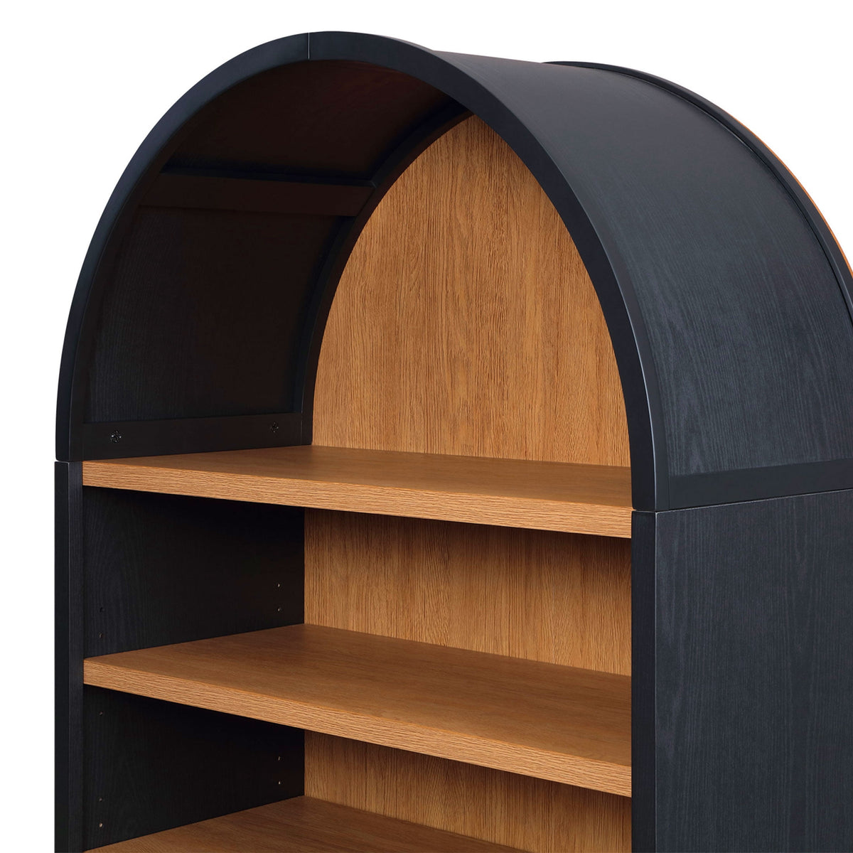 AVERO™ Juliet Open Arch Bookcase, Rich Black and Light Honey - AVERO™