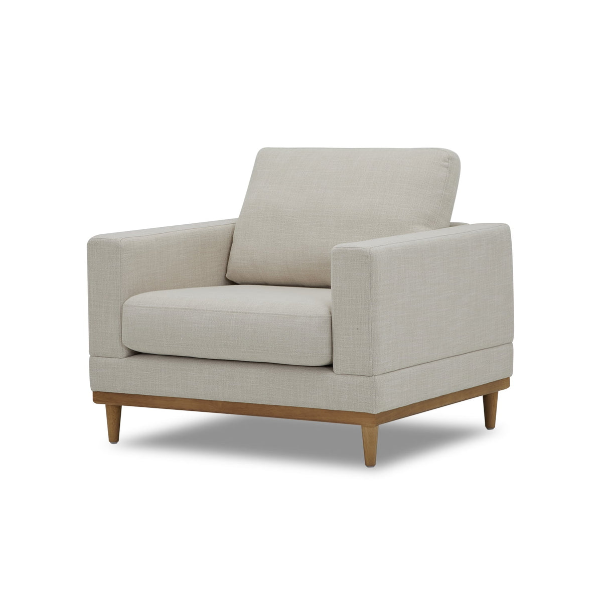 AVERO™ Springwood Wood Frame Accent Chair, Cream Linen - AVERO™