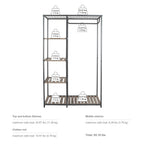 AVERO™ Farmhouse Style Gray Wood and Metal Clothes Rack with Garment Rod - AVERO™