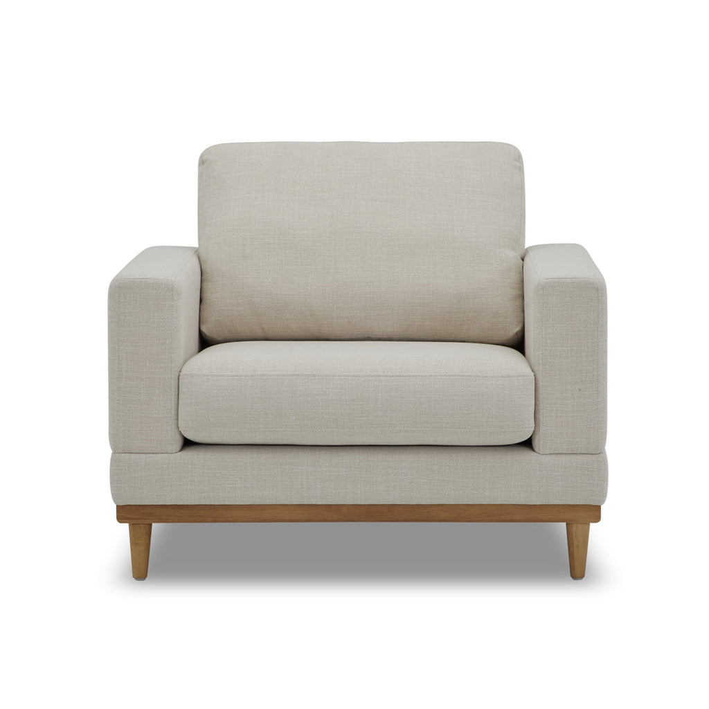 AVERO™ Springwood Wood Frame Accent Chair, Cream Linen - AVERO™