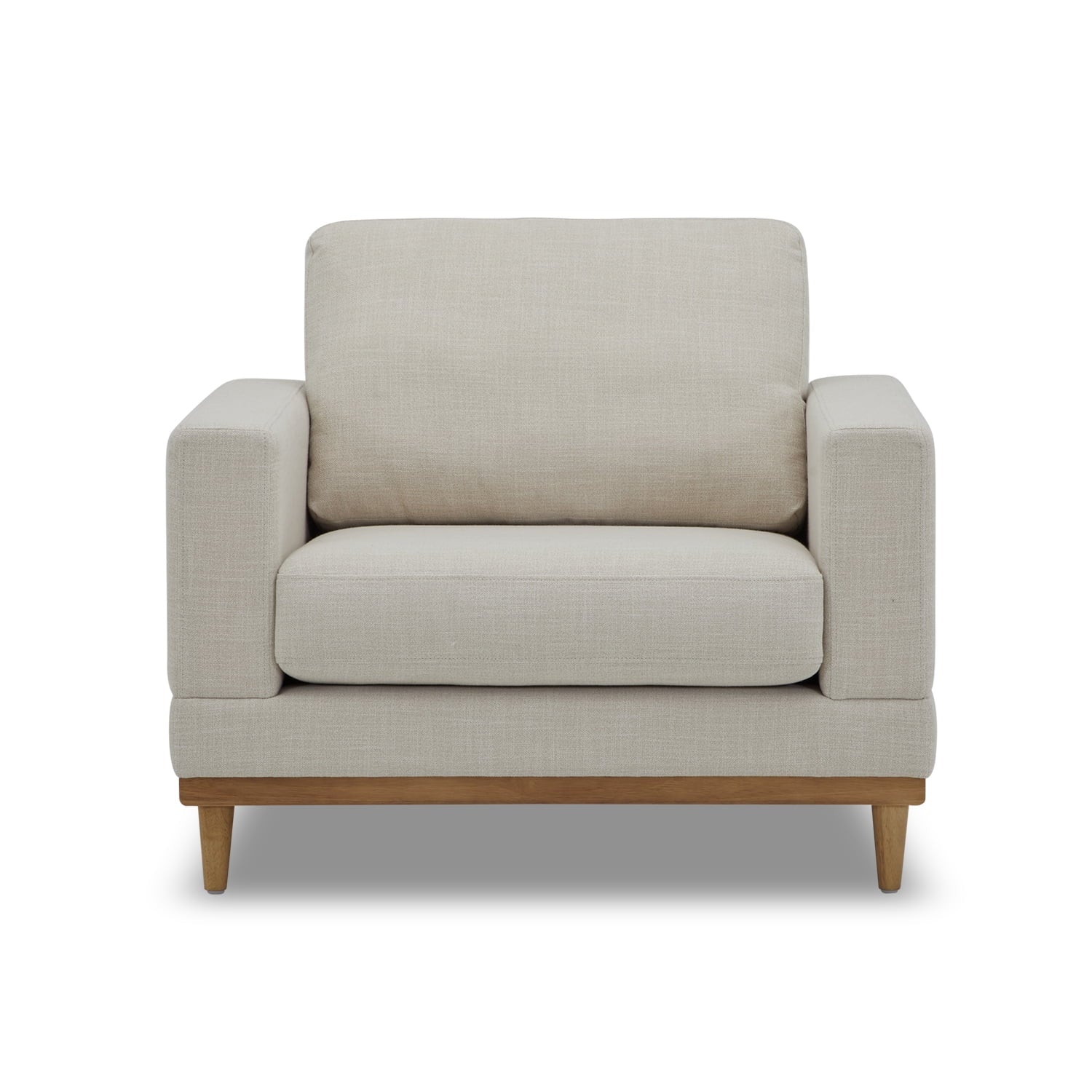 AVERO™ Springwood Wood Frame Accent Chair, Cream Linen - AVERO™
