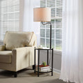 AVERO™ Glass End Table Floor Lamp with White Shade, Matte Black, 17"L x 17"W x 54"H - AVERO™