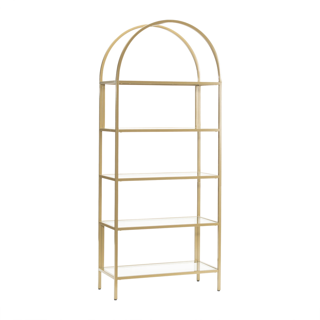 AVERO™ Nola Arch Bookcase, Gold Finish - AVERO™