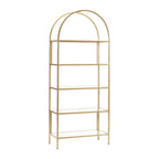 AVERO™ Nola Arch Bookcase, Gold Finish - AVERO™