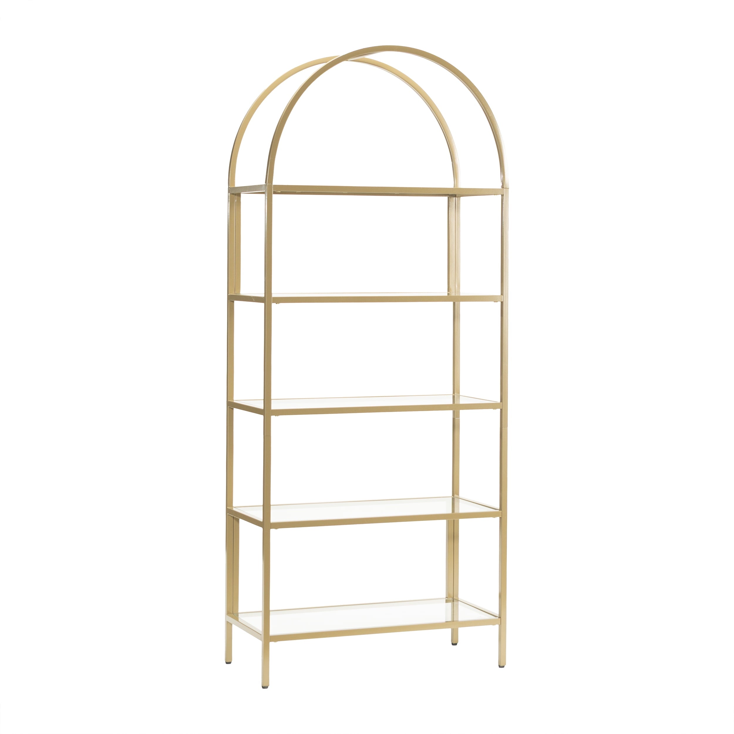 AVERO™ Nola Arch Bookcase, Gold Finish - AVERO™