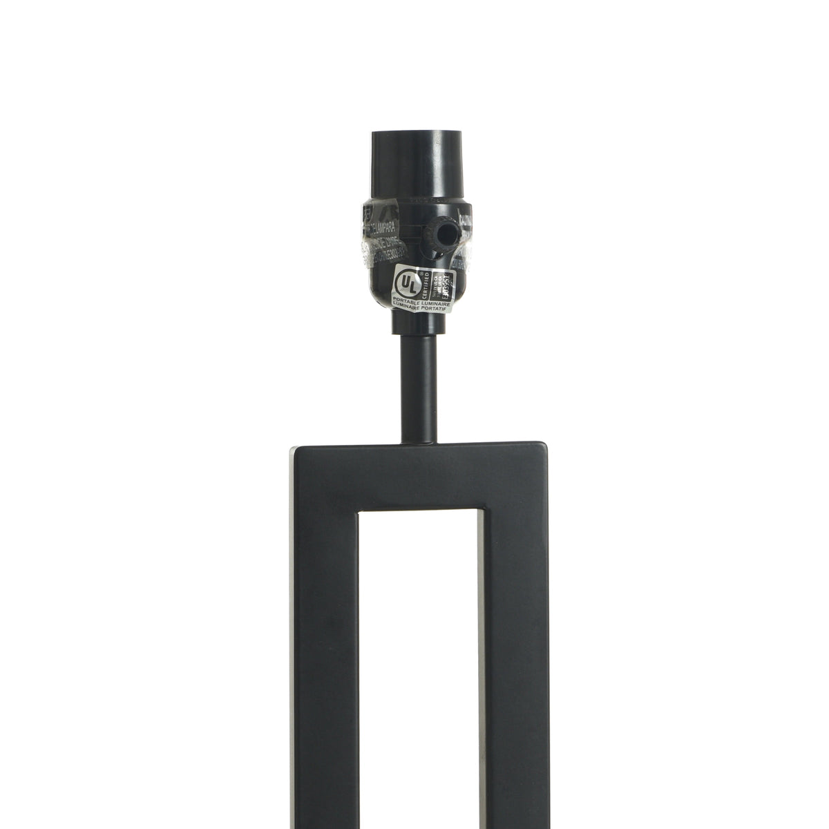 AVERO™ 18 in Metal Windowpane Table Lamp, Black Finish with Faux Wood Base - AVERO™