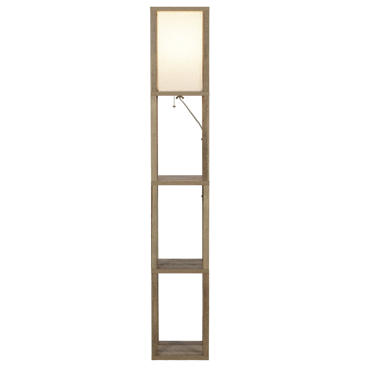 AVERO™ 62.25" Modern Pull Chain Weathered Floor Lamp with Natural Square Shade - AVERO™