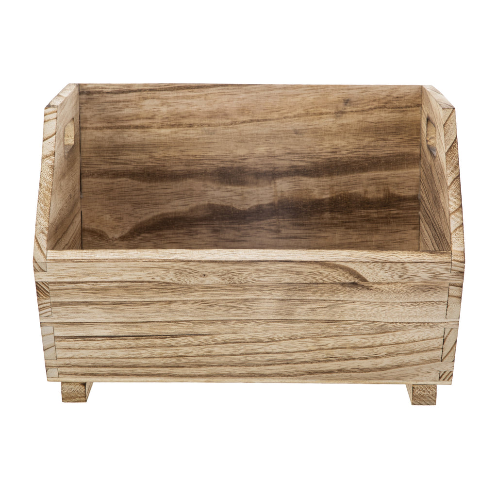 AVERO™ 2-Piece Set Natural Wood Stacking Open Front Decorative Storage Bins, 11 in x 16.5 in x 10 in - AVERO™